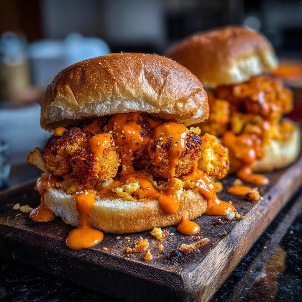 Sliders with Buffalo Cauliflower