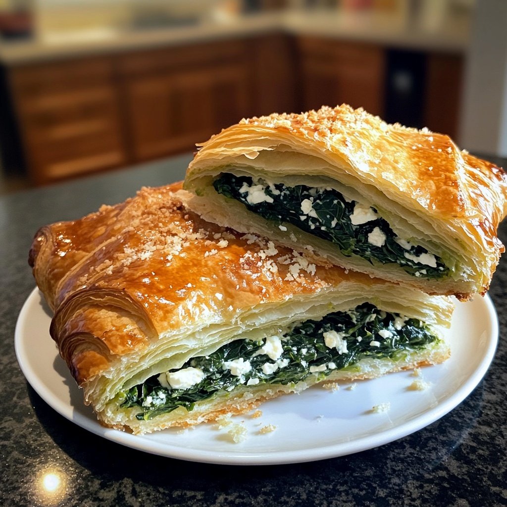 Healthy Spinach and Feta Croissant