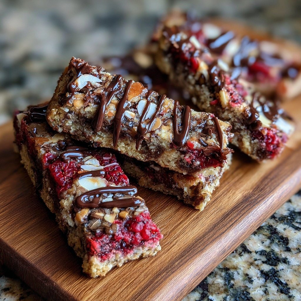Chocolate Raspberry Almond Snack Bars