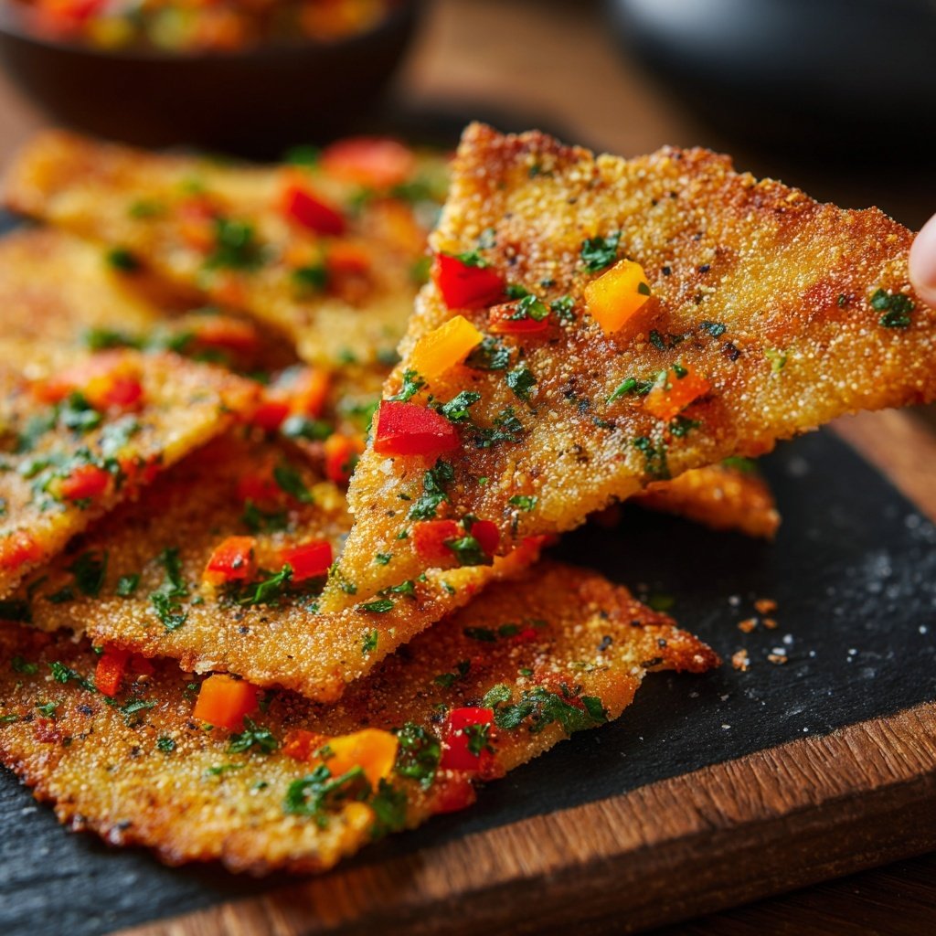 Super Bowl Crispy Veggie Flatbread Chips