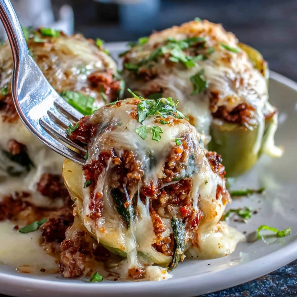 Hamburger Meat And Spinach Stuffed Peppers