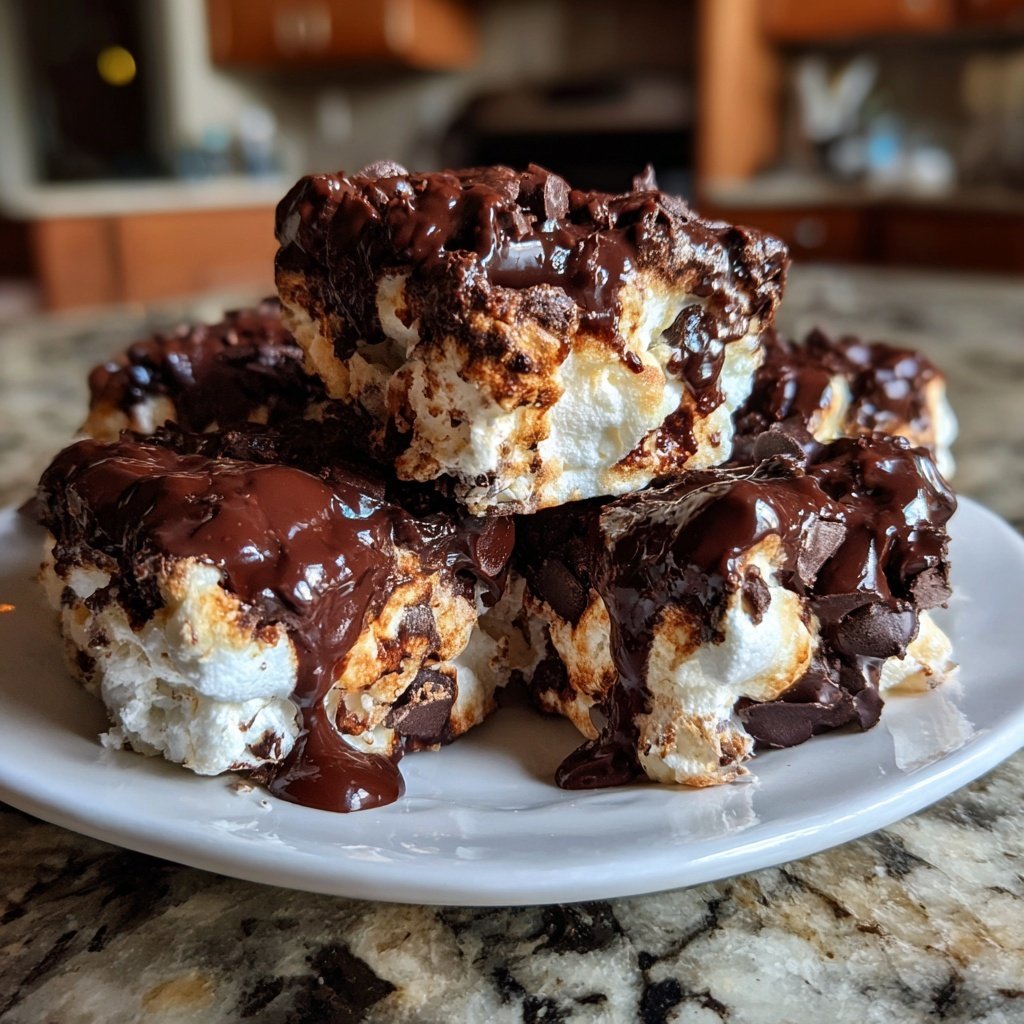 Super Bowl Desserts Chocolate Marshmallow Squares