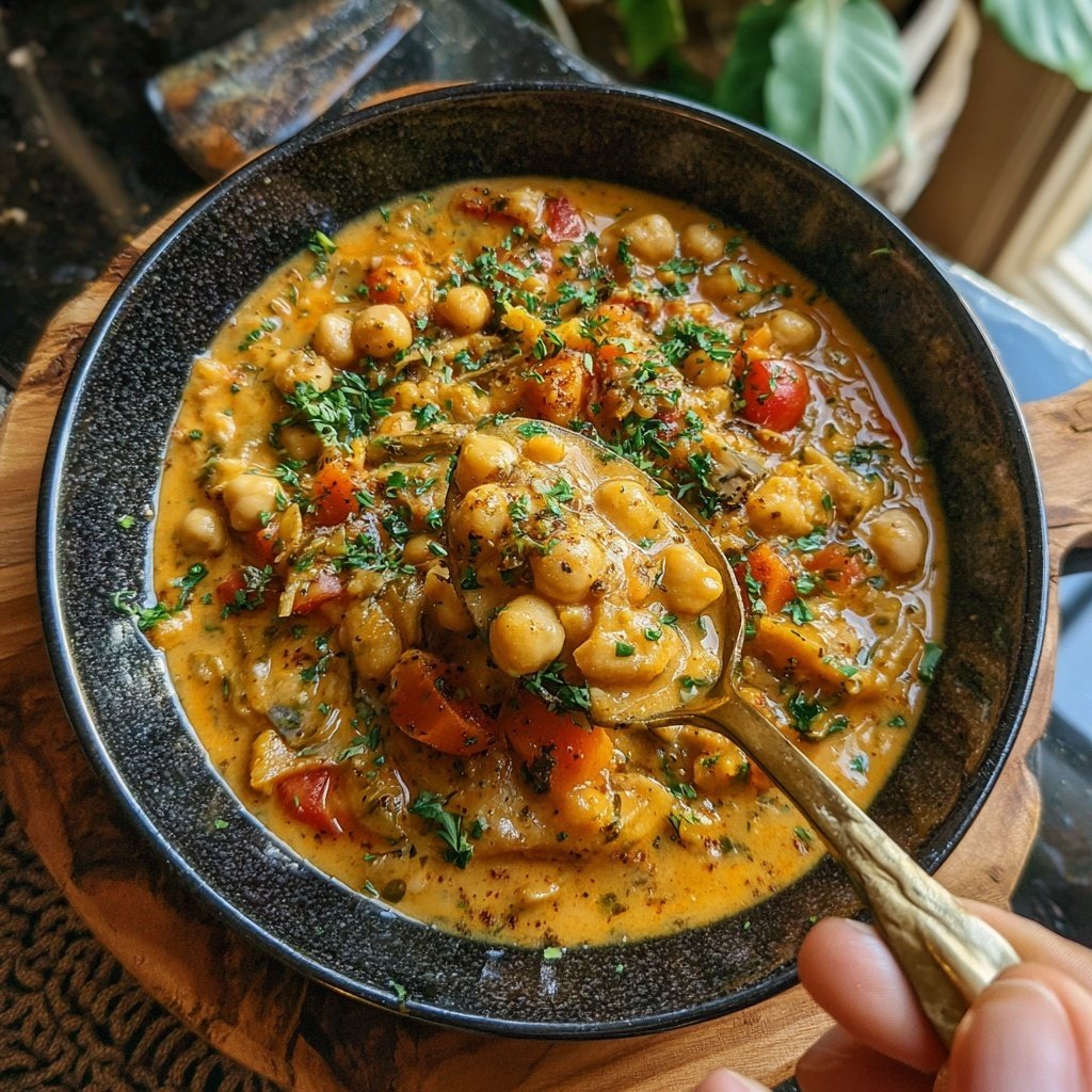 Healthy Crockpot Lemon Chickpea Stew